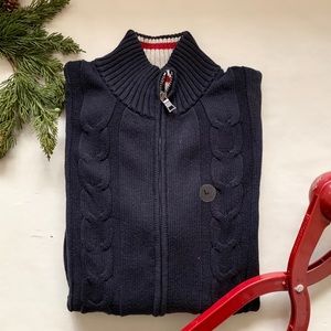 NAUTICA MOCK NECK FULL ZIP Ctn SWEATER W/ POCKETS